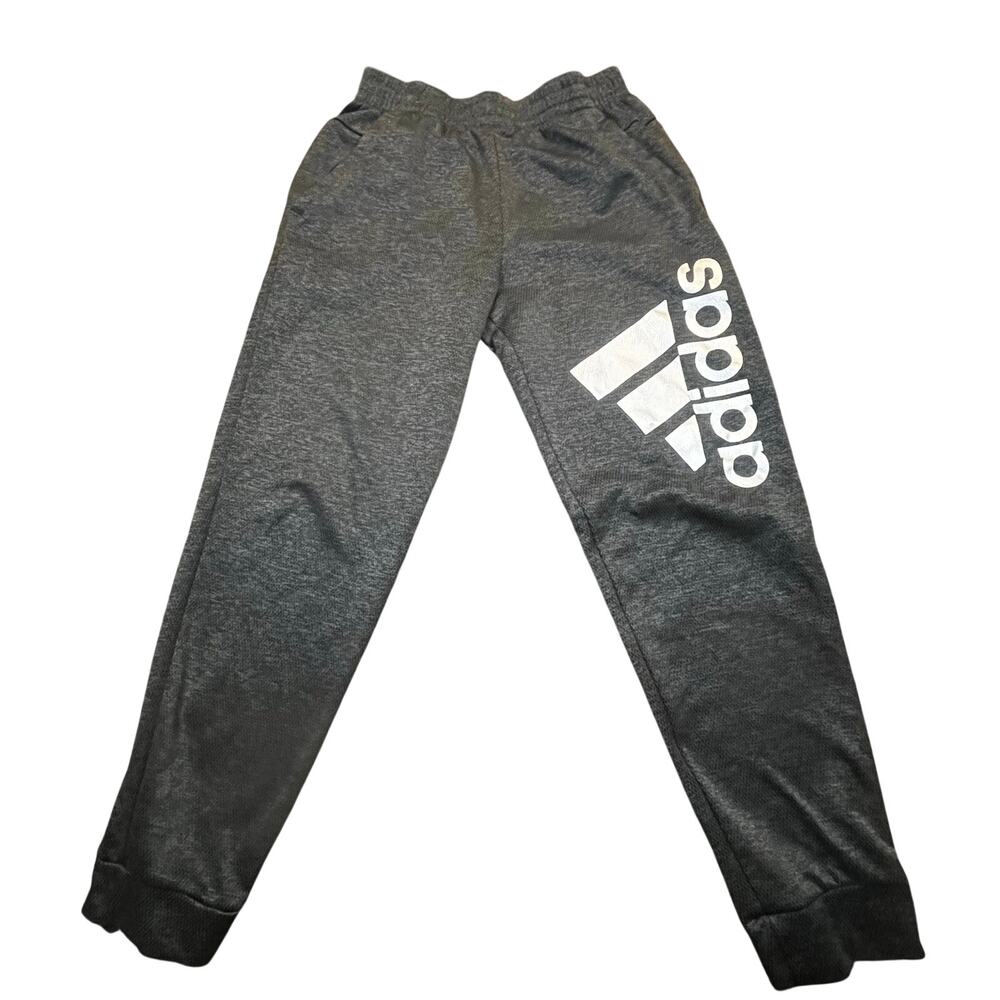 Adidas Jogger Sweatpants Men’s Medium Gray Tapered Athletic Lounge Leg Logo